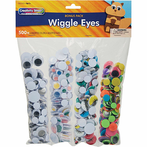 Creativity Street Wiggle Eyes Assortment Craft - 500 Piece(s) - Assorted - 500 / Pack (3435)