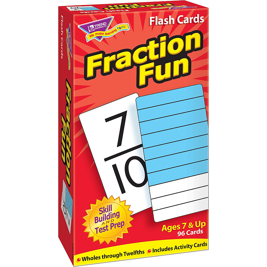 Trend Fraction Fun Flash Cards Learning - Educational - 96 / Box (53109)