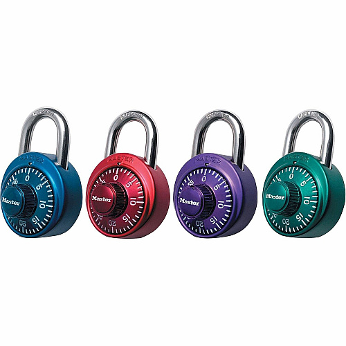 Master Lock Assorted Numeric Combination Locks 3 Digit - 0.28" Shackle Diameter - Cut Resistant - Stainless Steel - Assorted - 1 Each (1530DCM)