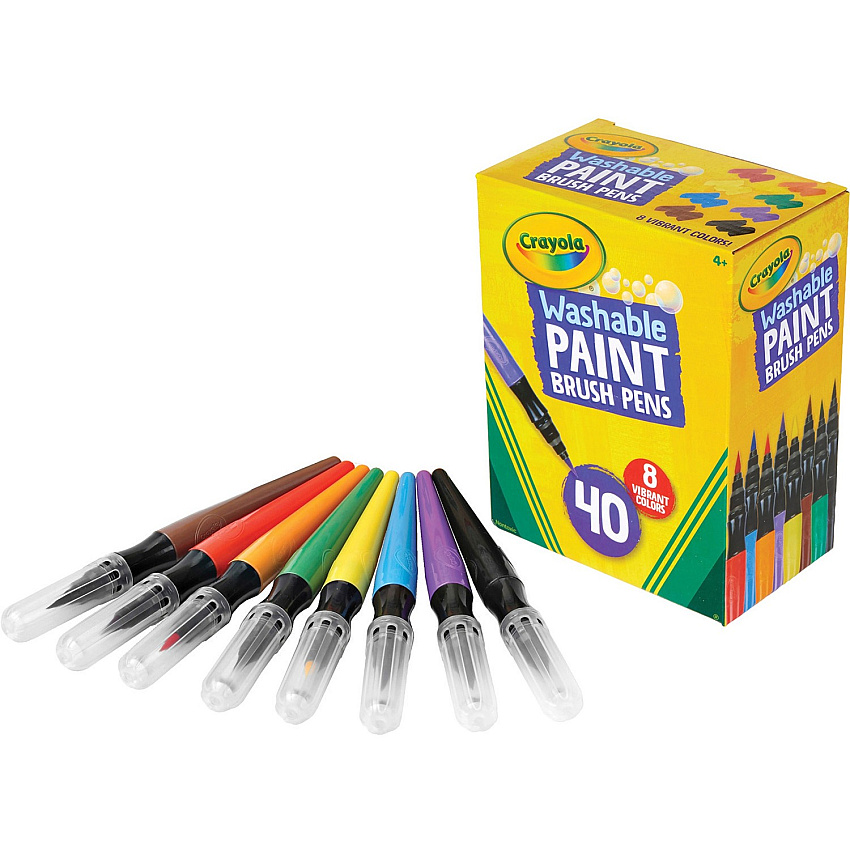 Crayola Washable Paint Brush Pens Washable - Assorted Ink - 40 / Box (546203)