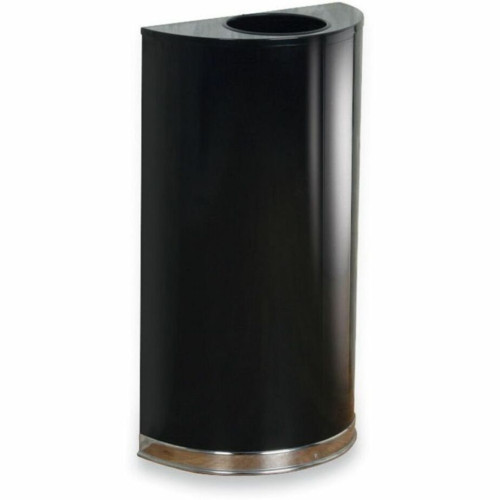 Rubbermaid Commercial Products Rubbermaid Commercial 12 Gallon Half Round Steel Receptacle (SO1220PLBK)