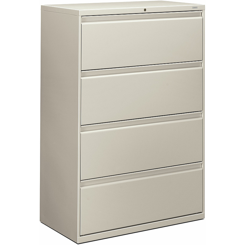 HON Brigade 800 H884 Lateral File 53.3" Height x 36" Width x 18" Depth - 4 - Finish: Light Gray (884LQ)