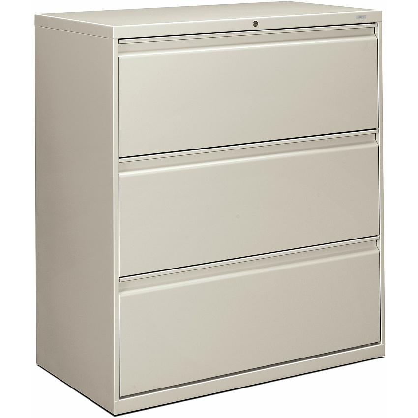 HON Brigade 800 H883 Lateral File 40.9" Height x 36" Width x 18" Depth - 3 - Finish: Light Gray (883LQ)