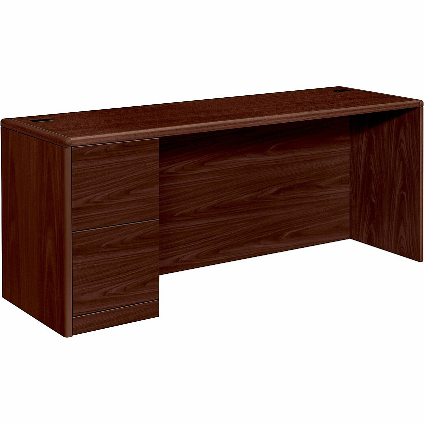 HON 10700 H10708L Pedestal Credenza 29.5" Height x 72" Width x 24" Depth - 2 x File Drawer(s)Left Side - Waterfall Edge - Finish: Mahogany (10708LNN)