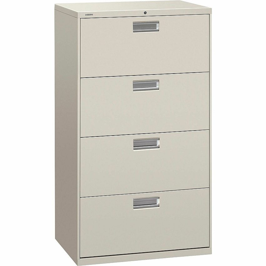HON Brigade 600 H674 Lateral File 53.3" Height x 30" Width x 18" Depth - 4 - Finish: Light Gray (674LQ)