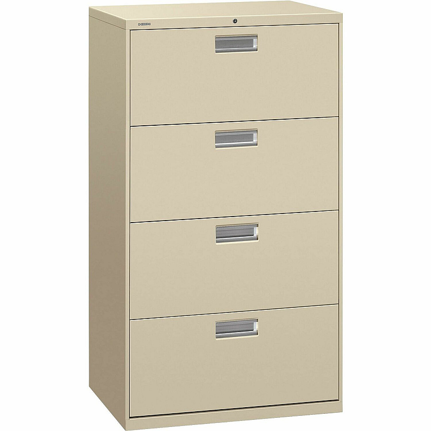 HON Brigade 600 H674 Lateral File 53.3" Height x 30" Width x 18" Depth - 4 - Finish: Putty (674LL)