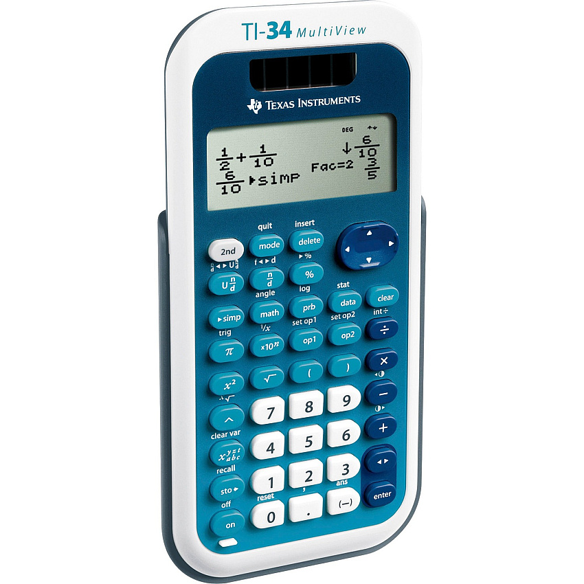Texas Instruments TI-34 MultiView Scientific Calculator 4 Line(s) - Battery/Solar Powered - 0.8" Height x 3.2" Width x 6.1" Depth - 1 Each (TI34MV)