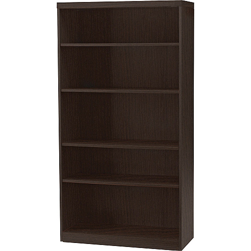 Safco Aberdeen Series 5-Shelf, Bookcase 68.8" Height x 36" Width x 12" Depth - 5 Shelve(s) - Material: Medium Density Fiberboard (MDF), Laminate - Finish: Mocha - Adjustable Shelf, Cable Management, Grommet, Leveler - 1 Each (AB5S36LDC)