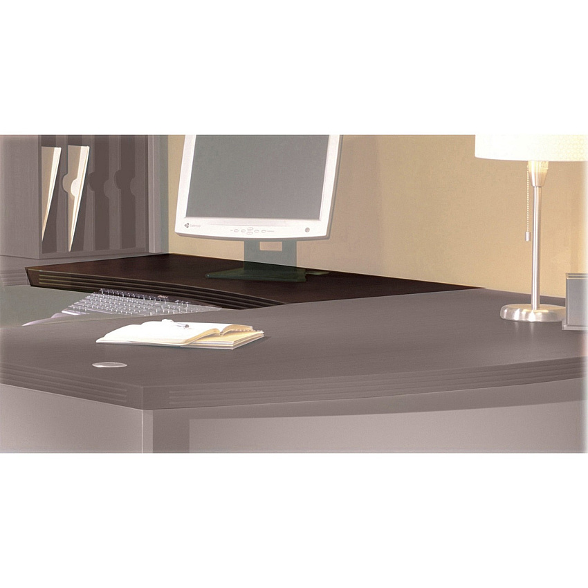 Safco Aberdeen Series Contour Bridge 29.5" Height x 42" Width x 24" Depth - Fluted Edge - Material: Particleboard - Finish: Laminate, Mocha - Cord Management, Modesty Panel, Leveling Glide, Grommet, Scratch Resistant - 1 Each (ACB4224LDC)