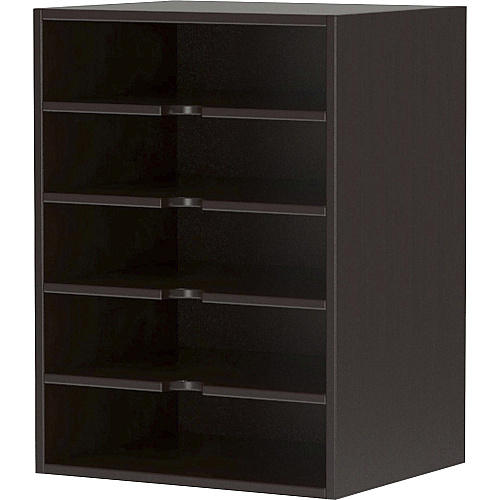 Safco Aberdeen Series Horizontal Paper Organizer 20.3" Height x 15" Width x 11.8" Depth - Fluted Edge - Material: Particleboard - Finish: Laminate, Mocha - 1 Each (AHPMLDC)
