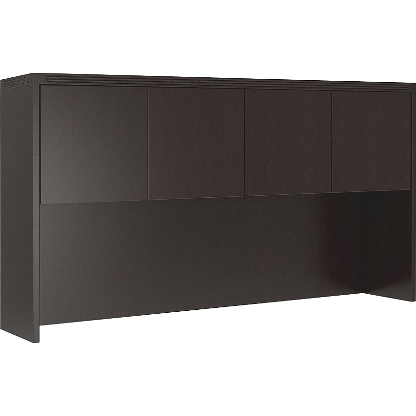 Safco Aberdeen Series Hutch 39" Height x 72" Width x 15" Depth - Fluted Edge - Finish: Laminate, Mocha - Cord Management, Leveling Glide, Grommet, Modesty Panel, Scratch Resistant - 1 Each (AHW72LDC)