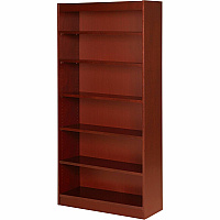 Lorell Panel End Hardwood Veneer Bookcase 6 Shelve(s) - 5 Adjustable Shelf(ves) - Material: Veneer - Finish: Cherry (LLR89054)