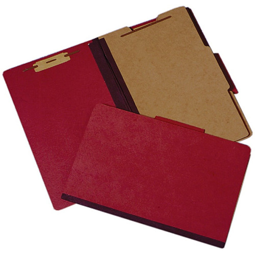 AbilityOne 7530014632324 SKILCRAFT Classification Folder, 2 Dividers, Legal Size, Earth Red