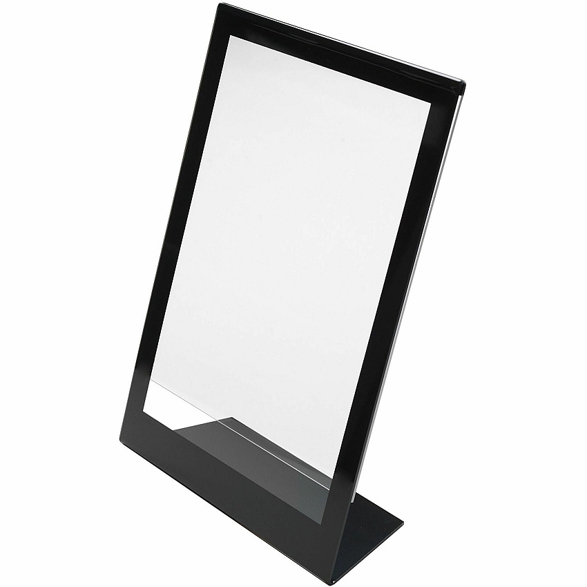 Deflecto Superior Image Bordered Sign Holder 11" Width x 8.5" Length - Clear, Black - 1 Each (69775)