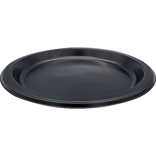 Genuine Joe 9" Round Plastic Plates Disposable - 9" Diameter - Black - Plastic Body - 125 / Pack (GJO10429)