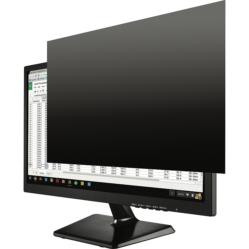 Kantek Secure-View Widescreen Blackout Privacy Filter Black For 19" WidescreenNotebook, Monitor - 16:10 - Damage Resistant - PET (Film) - Anti-glare - 1 Each (SVL190W)