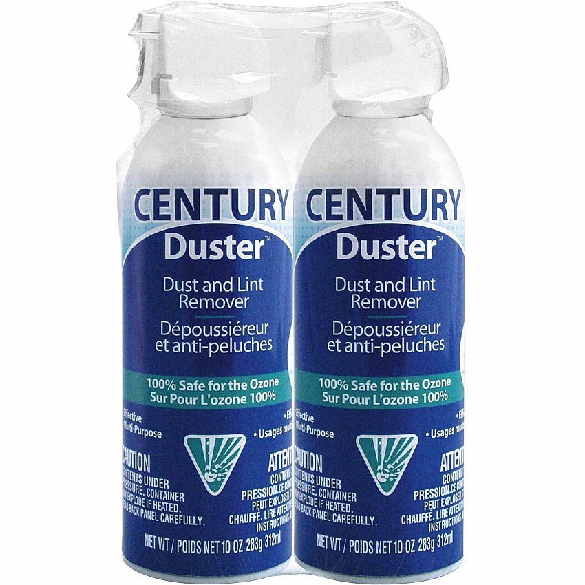 Century Gas Compressed Duster For Home/Office Equipment - 10 fl oz - 2 / Pack - White (CDS2)