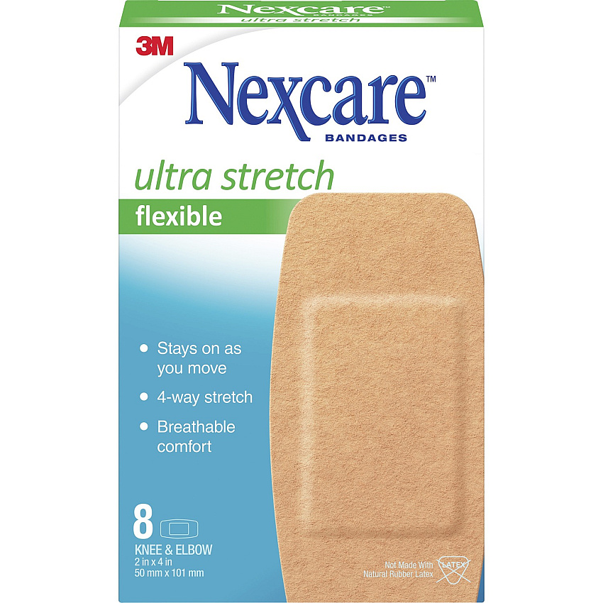 Nexcare Soft 'n Flex Bandages, 2"W 1.88" Width x 4" Length - Tan - 8 / Box (57108)