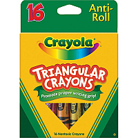 Crayola Triangular Anti-roll Crayons Assorted - 16 / Box (524016)