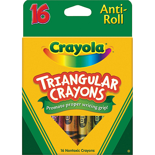 Crayola Triangular Anti-roll Crayons Assorted - 16 / Box (524016)