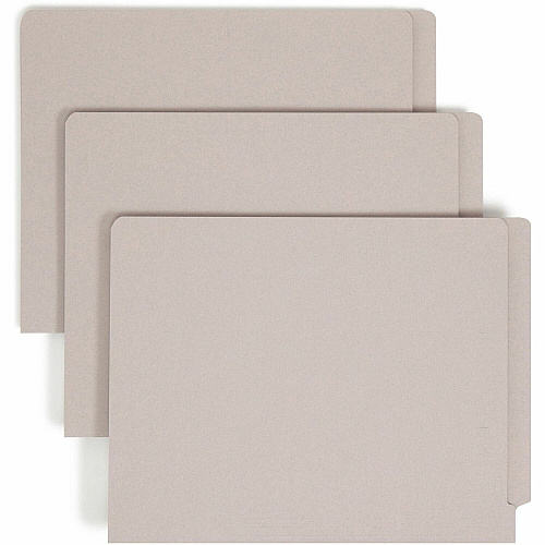 Smead Straight Tab Cut Letter Recycled Fastener Folder 8 1/2" x 11" - 3/4" Expansion - 2 x 2B Fastener(s) - 2" for Folder - 11 pt. - 2 Plys - Gray - 10% Recycled - 50 / Box (25849)