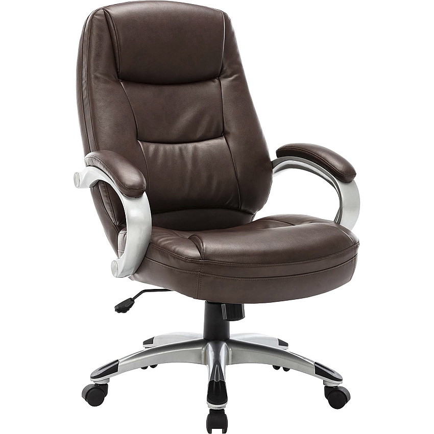 Lorell Westlake Series Executive High-Back Chair Saddle Seat Color - Leather Seat Material - Black Frame Color - Polyurethane Frame Material - Saddle - 1 Each (LLR63280)