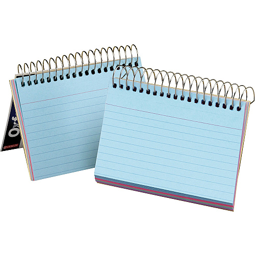 TOPS Oxford Spiral Bound Ruled Index Cards 3" x 5" Sheet Size - Assorted Paper - Perforated - 1 Each (40285)
