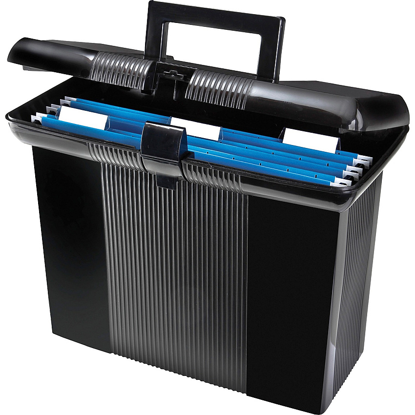 Pendaflex Portafile File Storage Box External Dimensions: 11" Width x 6.5" Depth x 14" Height - Latch Lock Closure - Black - For File, Document - 1 Each (41732)