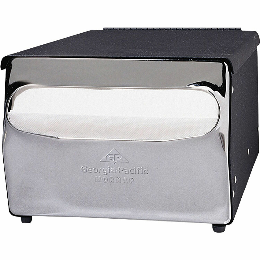 Dixie Countertop Napkin Dispenser Full Fold Dispenser - 255 x Napkin - 5.9" Height x 7.9" Width x 11.5" Depth - Steel - Black, Chrome - Durable - 1 Each (51202)