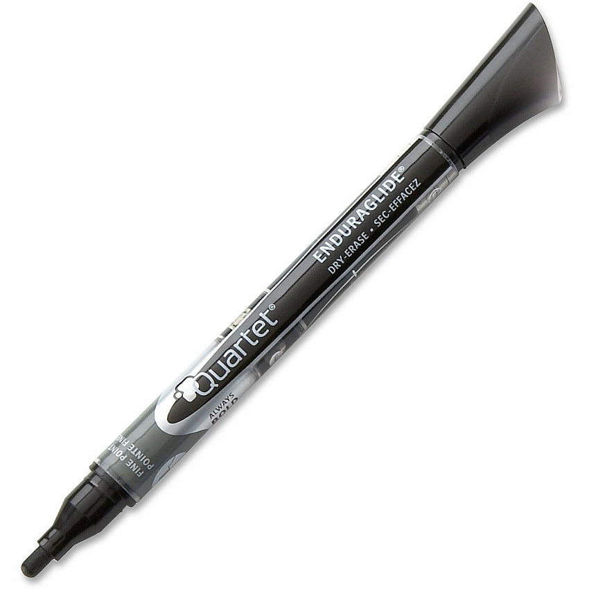 Quartet&reg; EnduraGlide&reg; Dry-Erase Markers, Fine Tip, Black, 12 Pack Fine Marker Point - Erasable - Black Ink - 12 / Box (500113M)