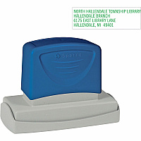 Sparco Large Business Address Stamp Custom Message Stamp - 0.88" Impression Width x 2.75" Impression Length - Blue - 1 Each (CS60461)