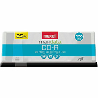 Maxell CD-R700 CD Recordable Media - CD-R - 48x - 700 MB - 25 Pack - Light Green 120mm - 1.33 Hour Maximum Recording Time (648445)