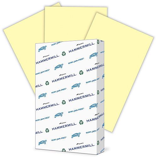 Hammermill Colors Recycled Copy Paper - Canary Legal - 8 1/2" x 14" - 20 lb Basis Weight - Sustainable Forestry Initiative (SFI) - Jam-free - Canary - 500 / Ream (103358)