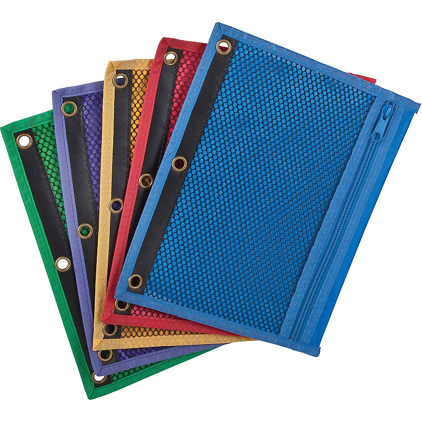 Oxford Zipper Binder Pockets For 7 1/2" x 10 1/2" Sheet - Ring Binder - Assorted - Vinyl - 1 Each (68500)