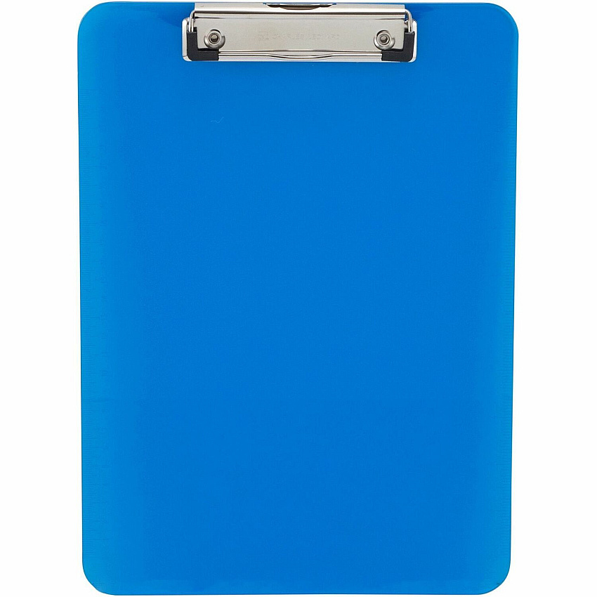 CLI Rubber Grip Plastic Clipboards 8 1/2" x 11" Sheet Size - Plastic - Neon Blue - 1 Each (89715)