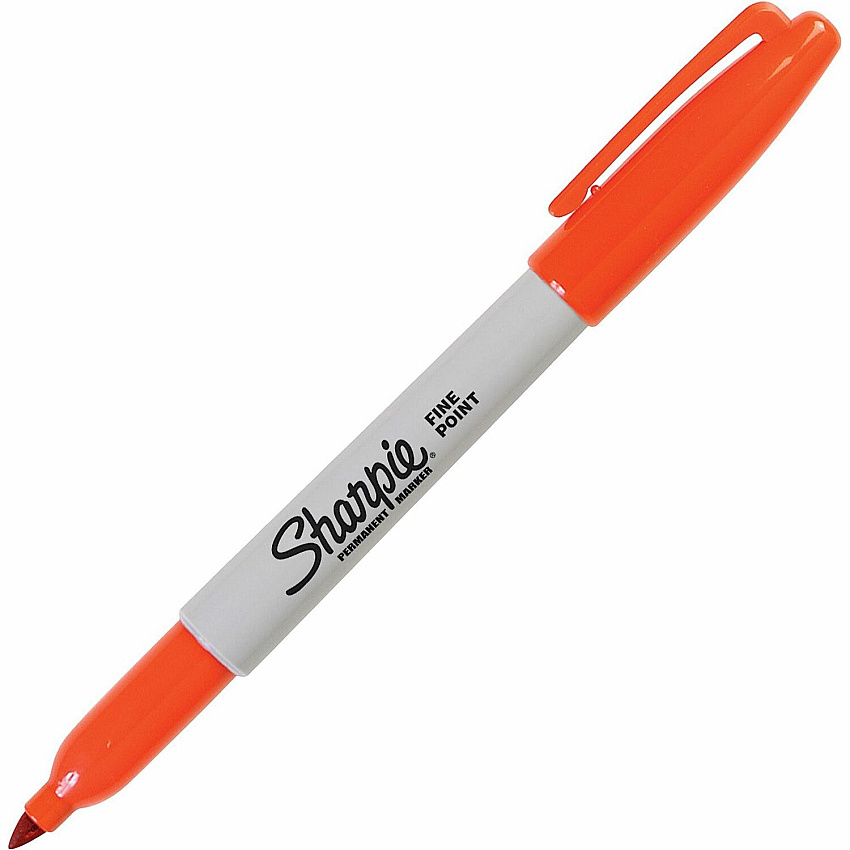 Sharpie Pen-style Permanent Marker Fine Marker Point - Orange Ink - Alcohol Based - 12 / Box (30036)
