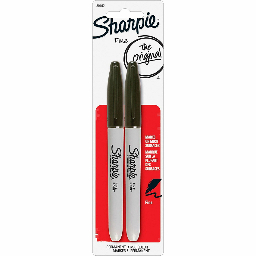 Sharpie Fine Point Marker Fine Marker Point - Black Ink - Alcohol Based - 2 / Pack (30162PP)