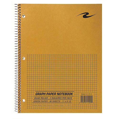 Roaring Spring 5x5 Graph Ruled Spiral Lab Notebook 80 Sheets - 160 Pages - Printed - Spiral Bound - Both Side Ruling Surface - 3 Hole(s) - 15 lb Basis Weight - 56 g/m² Grammage - 11" x 8 1/2" Sheet Size - 0.30" Height x 8.5" Width x 11" Lengt (11209)