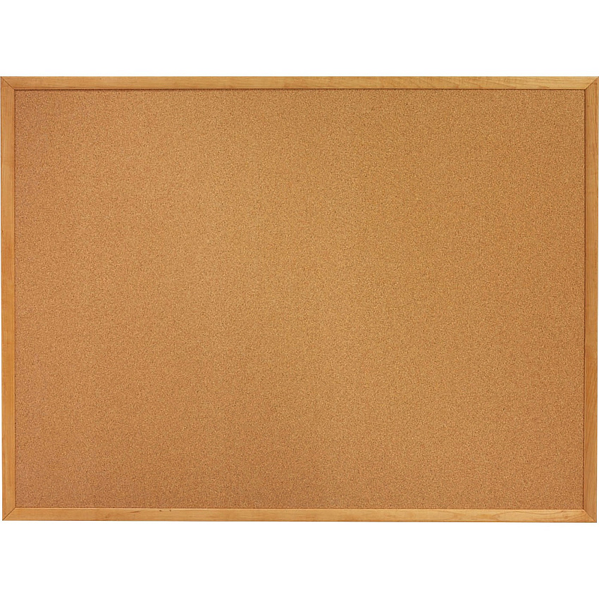 SKILCRAFT Bulletin Board 18" x 24" - Cork Surface - Oak Frame (7110015679519)