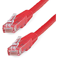 StarTech 1ft Cat6 Ethernet Cable Red Cat 6 Poe (C6PATCH1RD)