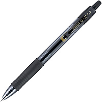 Pilot G2 Retractable Gel Ink Rollerball Pens 0.7 mm Fine Pen Point - Refillable - Retractable - Black Ink - Gel-based - 1 Dozen (31170)