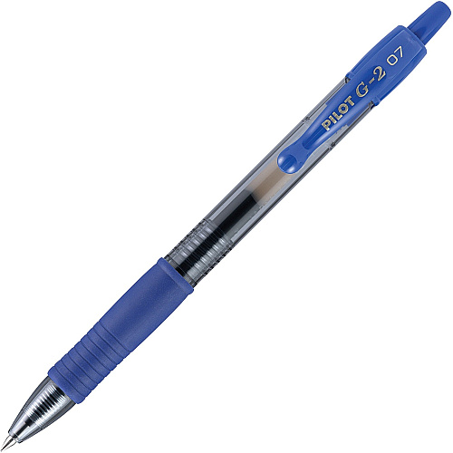 Pilot G2 Retractable Gel Ink Rollerball Pens 0.7 mm Fine Pen Point - Refillable - Retractable - Blue Ink - Gel-based - 1 Dozen (31171)