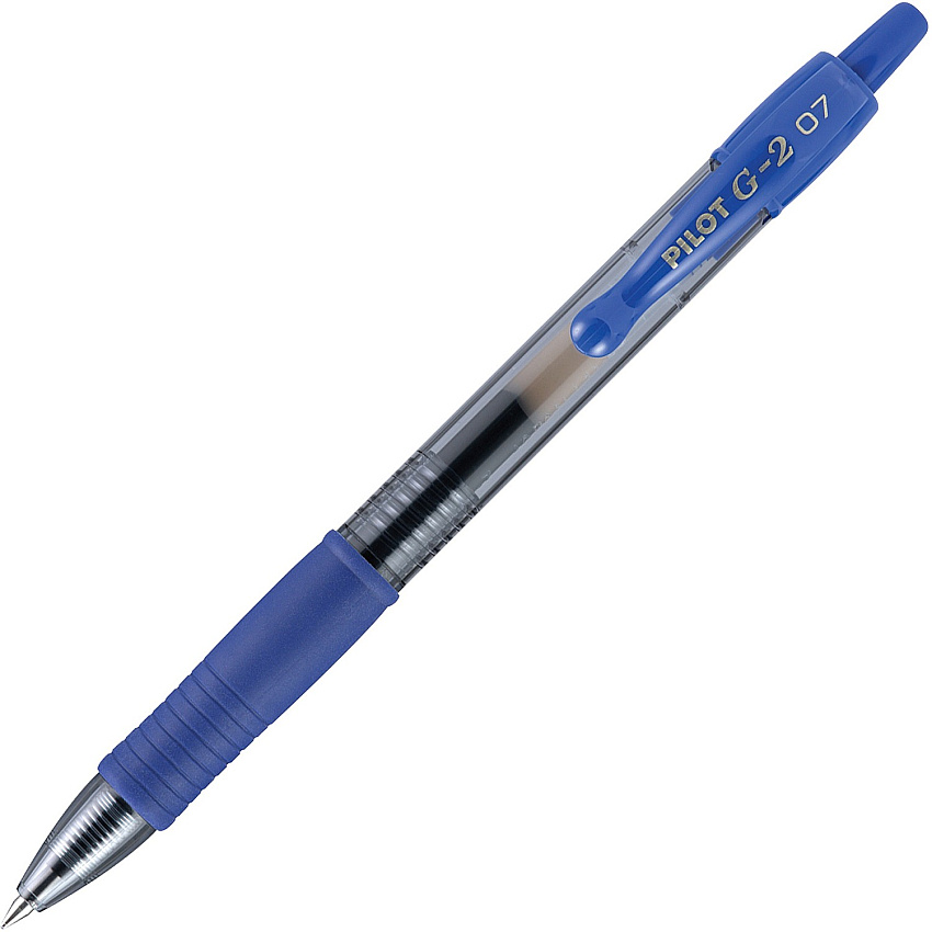 Pilot G2 Retractable Gel Ink Rollerball Pens 0.7 mm Fine Pen Point - Refillable - Retractable - Blue Ink - Gel-based - 1 Dozen (31171)