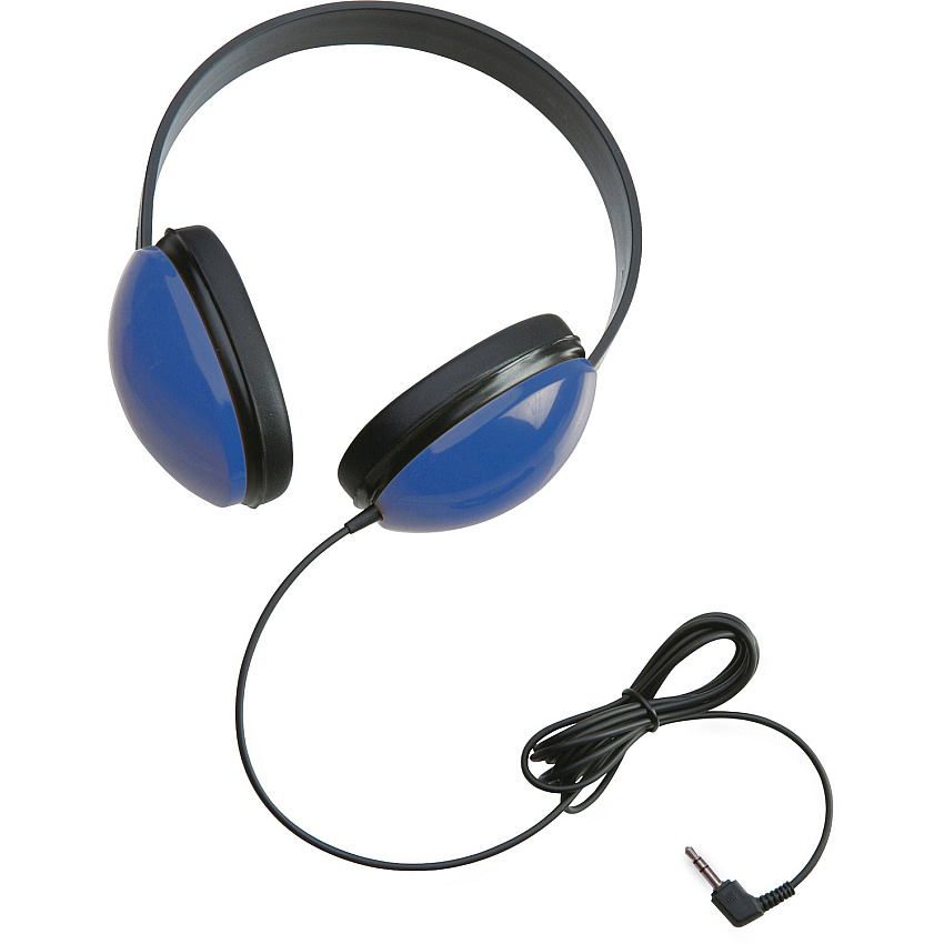 Califone Childrens Stereo Blue Headphone Lightweight Stereo - Blue - Mini-phone (3.5mm) - Wired - 25 Ohm - 20 Hz 20 kHz - Over-the-head - Binaural - Circumaural - 5.50 ft Cable - 1 (2800BL)