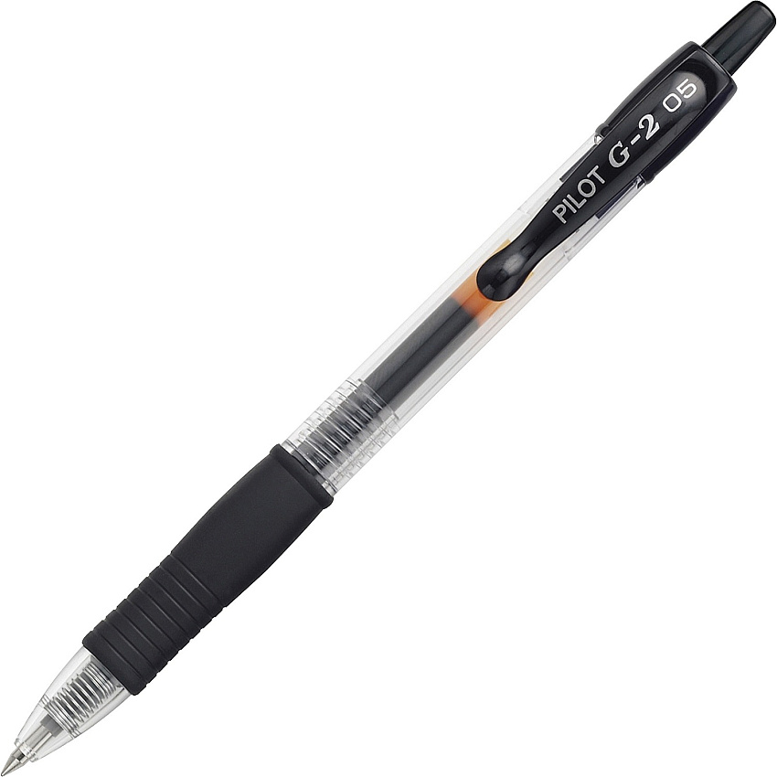 Pilot G2 Retractable XFine Gel Ink Rollerball Pens 0.5 mm Extra Fine Pen Point - Refillable - Retractable - Black Ink - Gel-based - 1 Dozen (31103)
