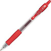Pilot G2 Retractable XFine Gel Ink Rollerball Pens 0.5 mm Extra Fine Pen Point - Refillable - Retractable - Red Ink - Gel-based - 1 Dozen (31105)