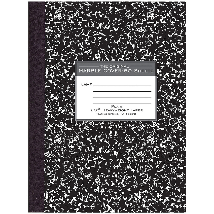 Roaring Spring Signature Collection Unruled Oversized Hard Cover Composition Book 80 Sheets - 160 Pages - Plain - Sewn/Tapebound - Red Margin - 20 lb Basis Weight - 75 g/m² Grammage - 10 1/4" x 7 7/8" Sheet Size - 0.50" Height x 7.9" Width x  (77479)