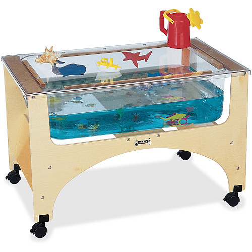 Jonti-Craft Rainbow Accents See-Thru Sensory Play Table 24.50" Height x 37" Width x 23" Depth - Classroom - Assembly Required - Baltic, Clear - Birch Frame Material - 1 Each (2871JC)