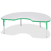 Berries Berries Elementary Gray Laminate Kidney Table Gray Kidney-shaped Top - Four Leg Base - 4 Legs - Height Adjustable - 15