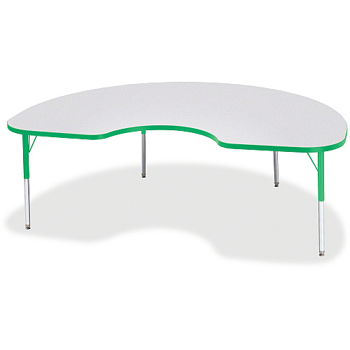 Berries Berries Elementary Gray Laminate Kidney Table Gray Kidney-shaped Top - Four Leg Base - 4 Legs - Height Adjustable - 15" to 24" Adjustment - 72" Table Top Length x 48" Table Top Width x 1.13" Table Top Thickness - 24" Height - Art, Cra (6423JCE119)